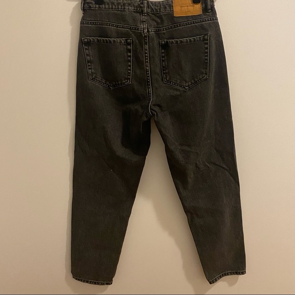 Zara Trafaluc Washed Black Denim High Rise Mom Jeans Size 4 - Picture 7 of 11